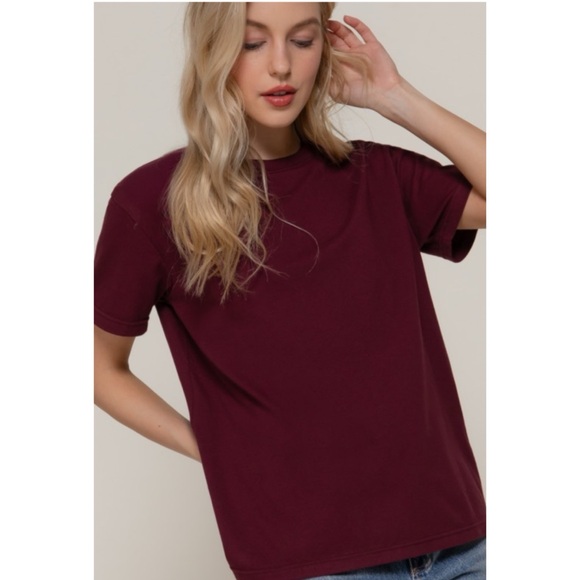 800 • Burgundy 100% Cotton Classic Tee - Picture 4 of 4